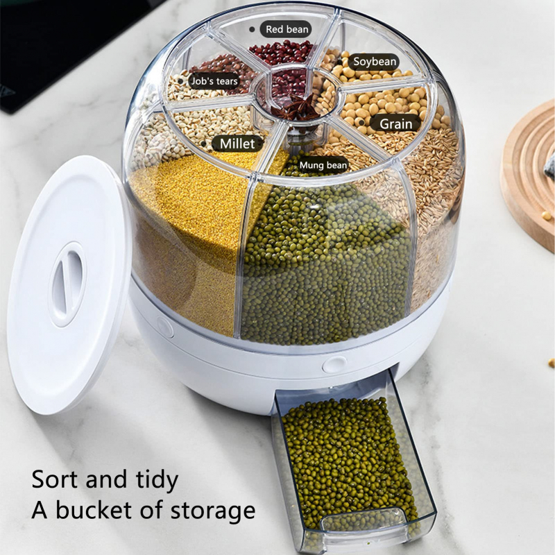 Large 20lb Capacity Rice Bucket Container With Lid - Airtight Food Storage Bin For Flour, Sugar, Pet Food