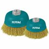 Total Wire Cup Brush with Nut 100mm Yellow TAC31041