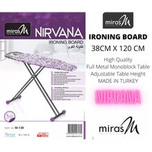 Miras Ironing Board Nirvana 38cmx120cm Monoblock Metal Table M-139