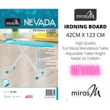 Miras Ironing Board Nevada 42cmx123cm Monoblock Metal Table M-354