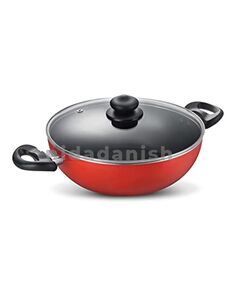 Judge Deluxe Non-Stick Deep Kadai with Lid 30CM, Red 37038