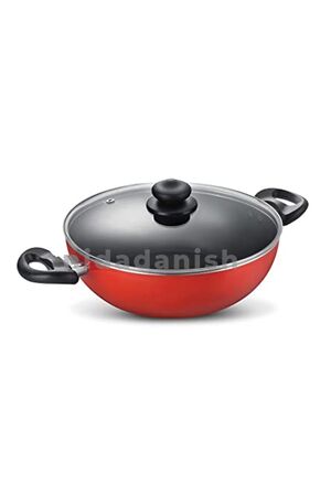 Judge Deluxe Non-Stick Deep Kadai with Lid 30CM, Red 37038