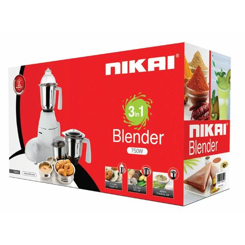 Nikai Blender 750w 3 in 1 Stainless Steel NB894