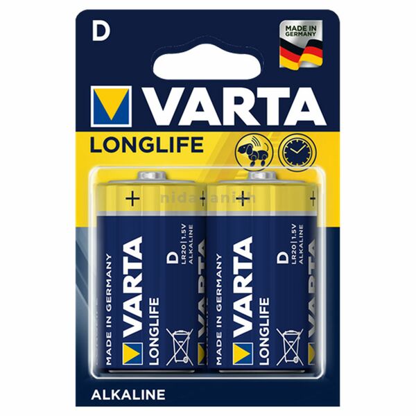 Varta Battery Long-Life D 2Pcs 7379