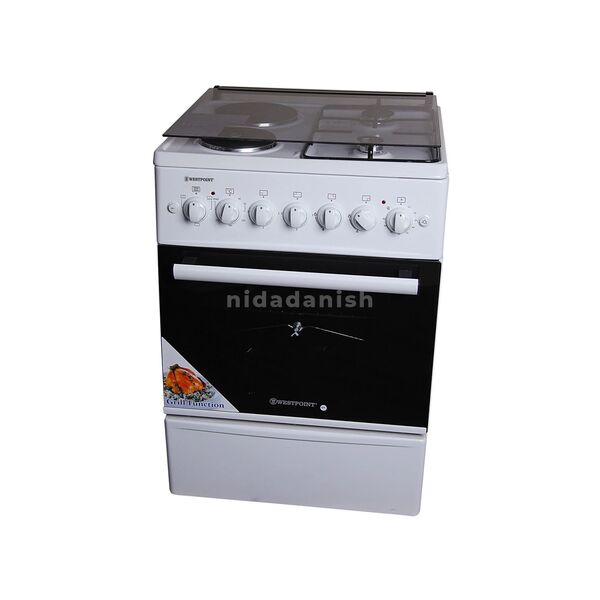 Westpoint Cooker 60x60cm Electric Oven 2 Gas Burners 2 Electric Plates Auto WCER6622E0