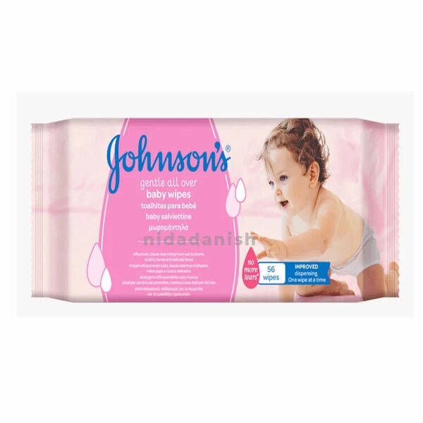 Johnsons Baby Wipes Gentle All Over 56S 17724