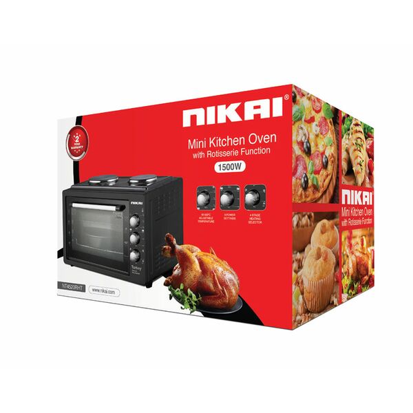 Nikai Oven 20L 2 Hot Plate 1800w NT4520RHT Black