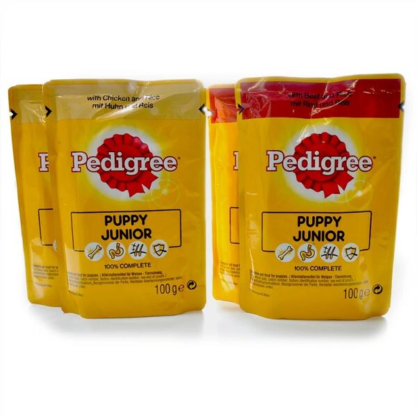 Pedigree Multi-Pack 4Packs 100g Puppy Chicken-Beef-Rice AP12W