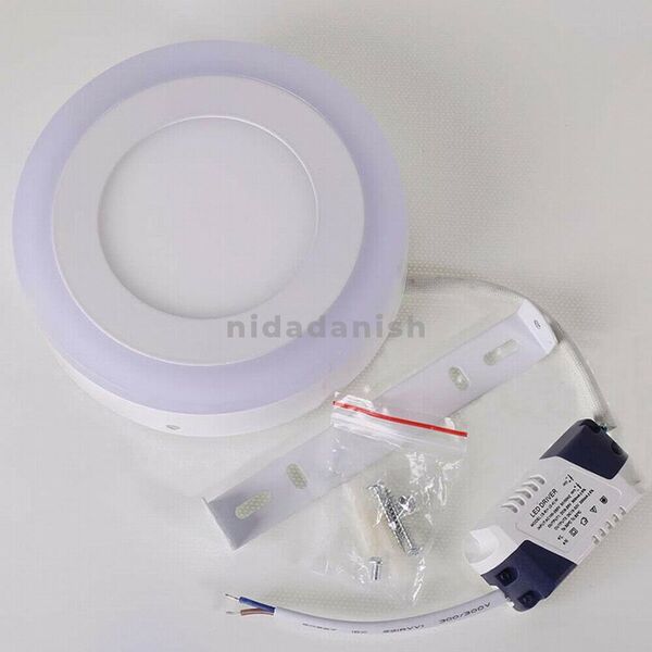 Rother Electrical LED Round Panel Double Color Light Cool White Blue 12-4W RLE18803B
