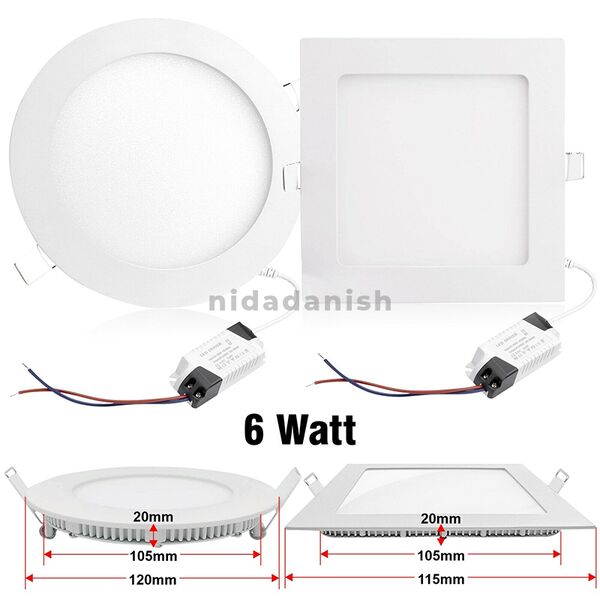 Rother Electrical LED Square Panel Light 6W Cool White RLE18202