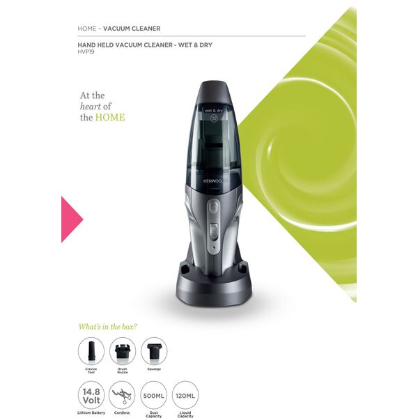 Kenwood Vacuum Cleaner 500ml Wet and Dry Hand-Held VSP19.000SI